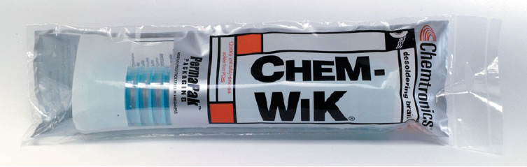 25' Chemtronics Chem-Wik 2-25L Desoldering Braid Rosin .030" /0.8mm 